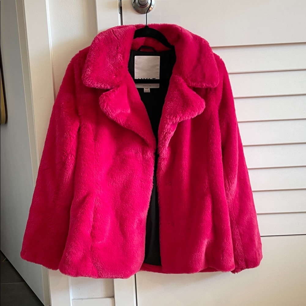 NVLT Hot Pink Faux Fur Jacket